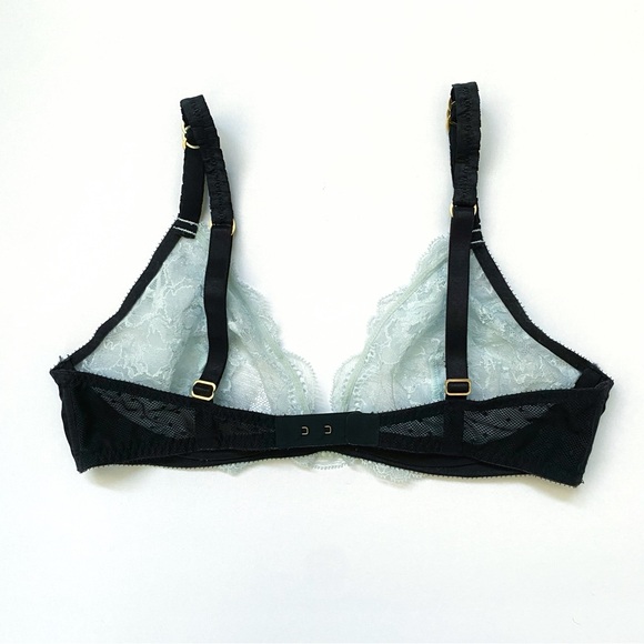 STELLA MCCARTNEY blue black sheer lace unlined Julia Stargazing Demi Wire Bra - Picture 3 of 7